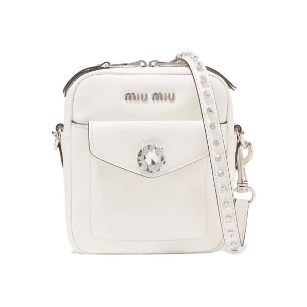 ミュウミュウ Miu Miu レディース トートバッグ カメラバッグ バッグ Solitaire Crystal Embellished Leather Camera Bag 5starinspections Com