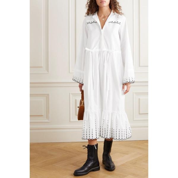 Lg フェルマート Ef Dress Chloe レディース Cotton Poplin Midi エフ クロエ Embroidered ワンピース Fermart By See ミドル丈 ワンピース Dress ワンピース ドレス クロエ