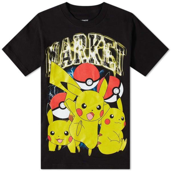 大人気 マーケット Market メンズ Tシャツ トップス Market X Pokemon Pikachu Electric Shock Tee Black 半袖 サイズ Xl Lawfare Fr