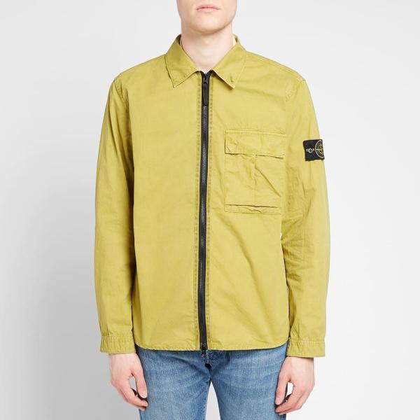 ストーンアイランド Stone Island メンズ ジャケット オーバーシャツ アウター Garment Dyed Zip Overshirt Senape Mohmmadiyon Com