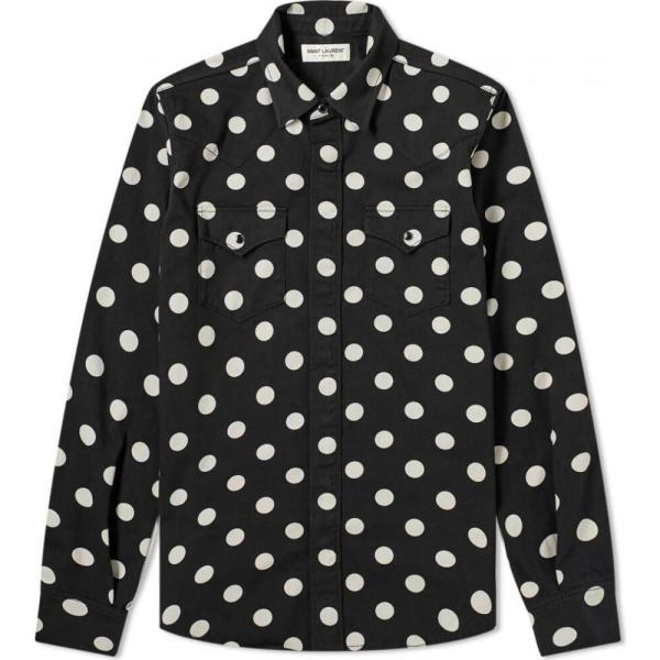 イヴ サンローラン Slim Saint Laurent メンズ シャツ サンローラン ウエスタンシャツ トップス トップス Slim Western Shirt Washed Black Sc Ffefe フェルマート エフ Fermart Ef
