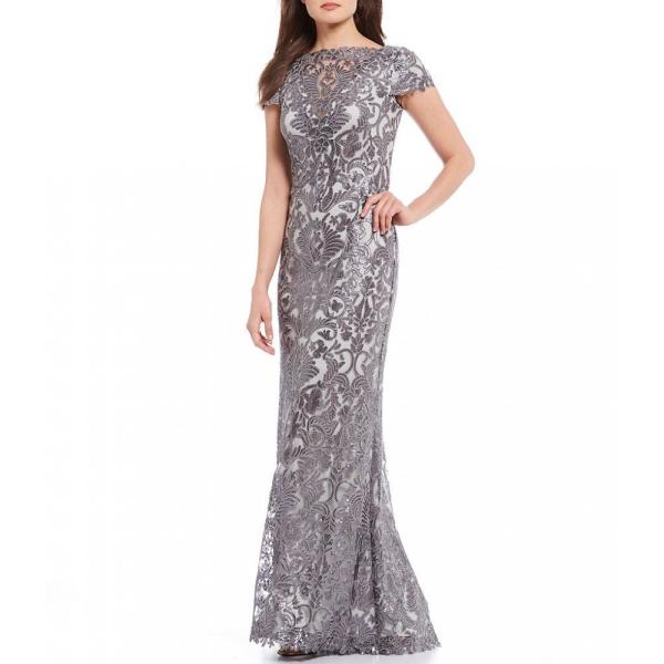 タダシショージ Tadashi Shoji Lace レディース パーティードレス Shoji ワンピース ドレス Sequin ファッション Embellished Lace Gown Frost Grey Sl Ffe64 フェルマート エフ Fermart Ef