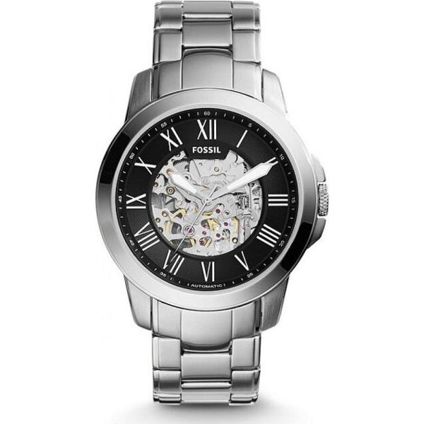 フォッシル Fossil メンズ 腕時計 Grant Stainless Watch Steel Silver Automatic お買い得