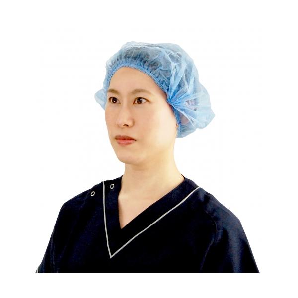 （ケース販売）サージキャップ ジャバラタイプ 100本入×20箱／ブルー（竹虎）076184 使い捨てキャップ 竹虎 （ケース販売）サージキャップ ジャバラタイプ 100本入×20箱