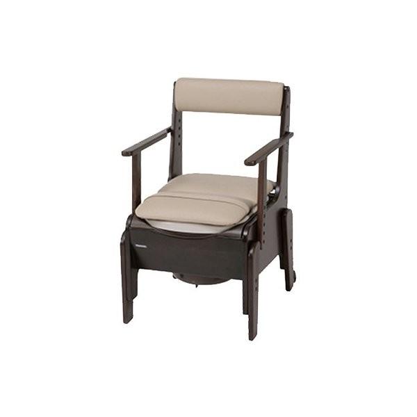 家具調ポータブルトイレ＜座楽＞コンパクト（脱臭あたたか便座タイプ