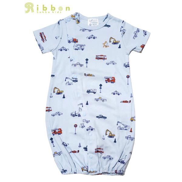 新生児から使えて何枚あっても便利なカバーオール(半袖)。スタイが付けやすい襟なしタイプ。ボタンを留めかえればドレスオールにもなる2WAY仕様。1着で新生児から6ヶ月頃まで長く使えます！2WAYオールとお揃いのスタイもご用意しております。何枚...