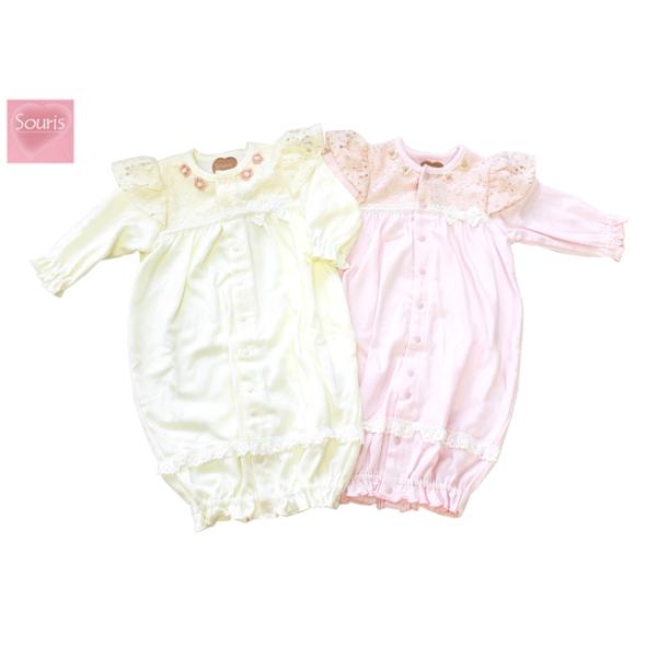 素敵な2WAYベビードレスです♪スーリーらしさがいっぱい詰まった甘くてかわいいベビードレスです。退院時はもちろん、お宮参りやお食い初め、普段使いにもおすすめです！安心の日本製です。出産祝いにも喜ばれるアイテムです！■素材■本体：綿95％、ポ...