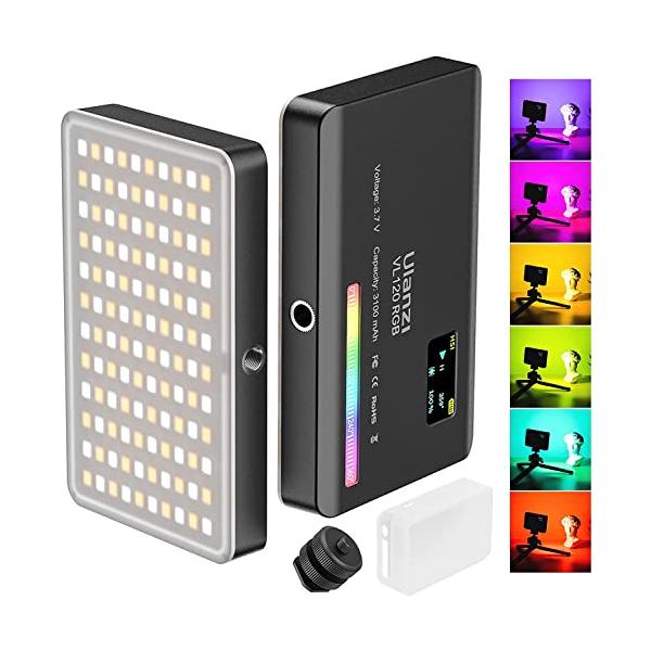 Ulanzi VL120 RGB撮影ライトLEDビデオライト 撮影用ライト 20種FX光効果モード 無段階調光 2500K-9000K色温 36