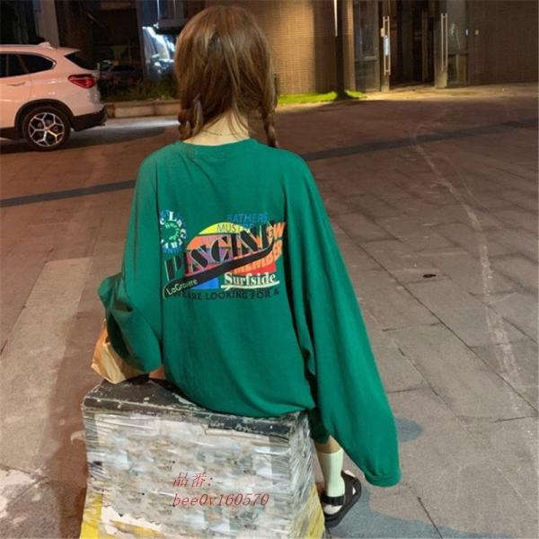 バックプリントゆったり長袖tシャツ 韓国 オルチャンの価格と最安値 おすすめ通販を激安で