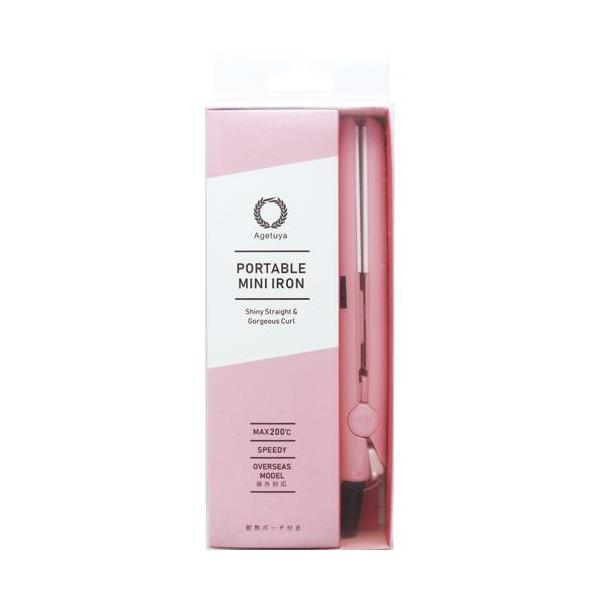 ローネジャパン アゲツヤ ポータブルミニアイロン ベビーピンク 1台