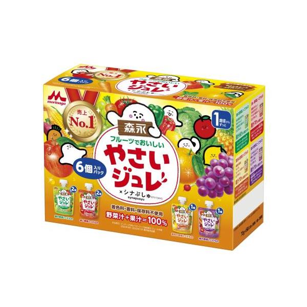 森永乳業　フルーツでおいしいやさいジュレ6個パック　70G×6個