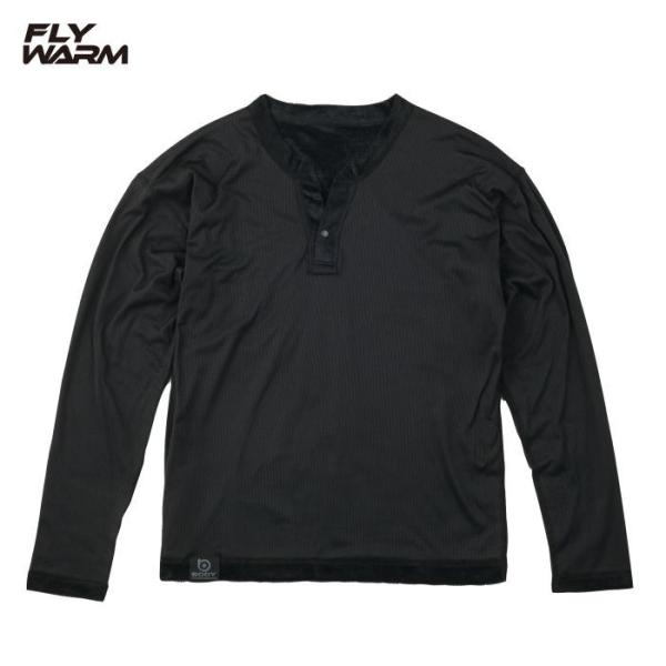 FLY WARMフライウォーム リバーシブルロングスリーブシャツ ブラック