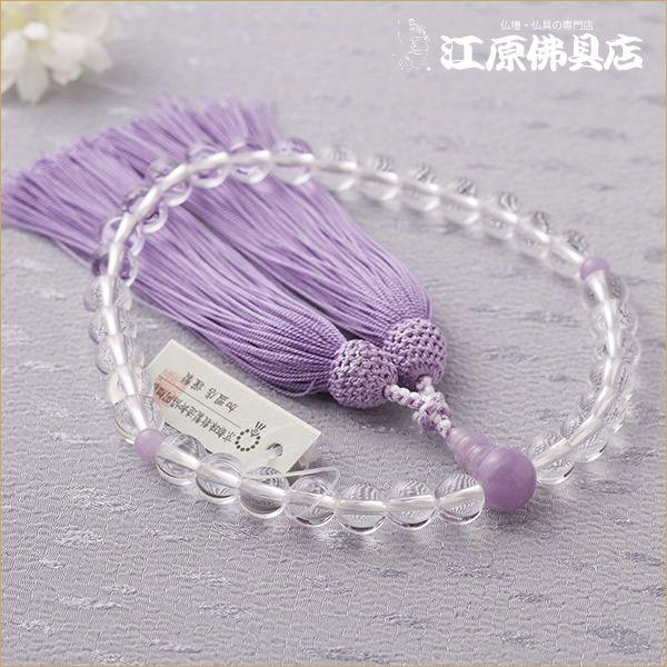 京念珠 女性 本水晶 8ミリ藤雲石仕立 正絹松風房(極上品)『桐 京念珠 女性 本水晶 8ミリ藤雲石仕立 正絹松風房(極上品)『桐