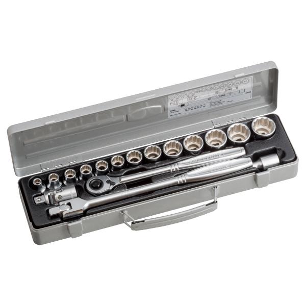 TONE ソケットレンチセット 差込角12.7mm 17点セット 12角(8mm~) (750M)(4953488000221) トネ
