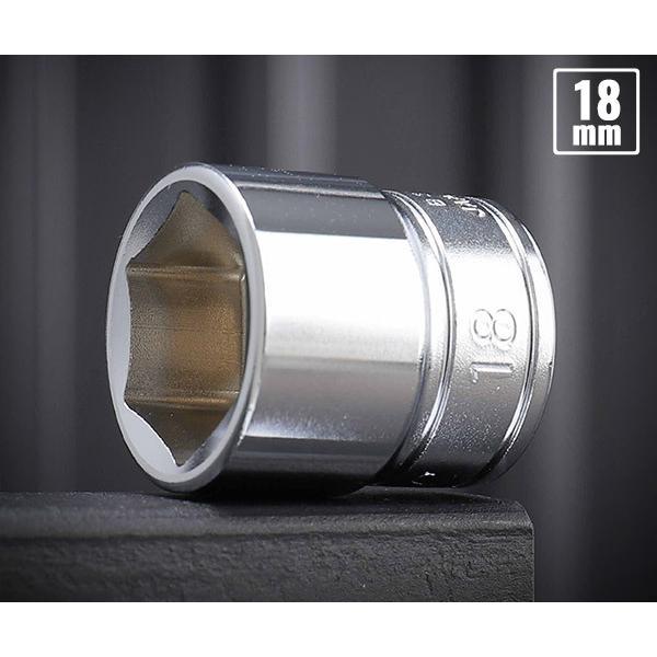 【ワケあり特価品】(状態A) KTC B3-18-230044 ソケット サイズ18mm 全長27mm 差込角9.5mm(9.5sq.)(3/8) 京都機械工具