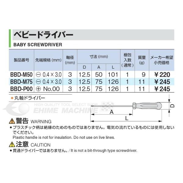 TONE �������h���C�o�[ �x�r�[�h���C�o�[ (+)No.00 ����75mm (BBD-P00)(4953488255768) �g�l�y�l�R�|�X�Ή��z ���i�摜2