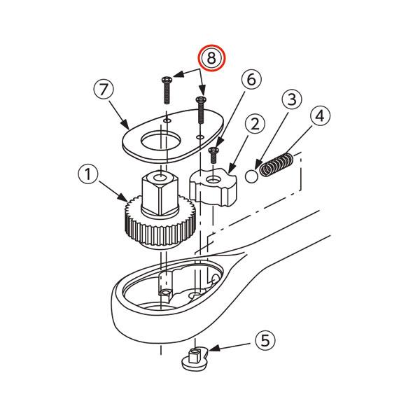 KTC KTC BR4E-9 12.7sq.ラチェットハンドルBR4E用 皿小ねじ2コセット