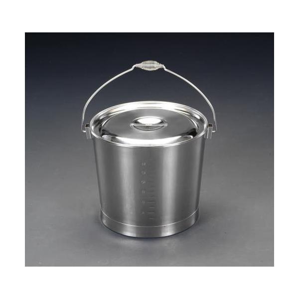 エスコ 15L バケツ・フタ付(ステンレス製) EA508S-13 ESCO エスコ 15L バケツ・フタ付(ステンレス製) EA508S-13 ESCO