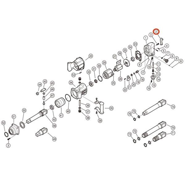 部品・代引き不可] 空研 KW-3800proXGL用パーツ 【 Fレバー 】 NO.2