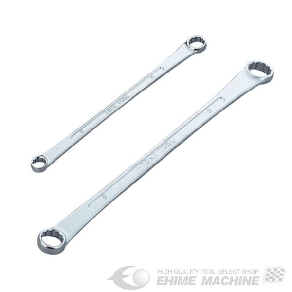 柄部の曲がり角度が15°と小さいので、高さ制限を受ける箇所の作業に最適です。めがね部は12角です。【仕様】対辺寸法(mm)：19×21全長(mm)：329首角度(°)：15柄部の曲がり角度15°質量：220g材質／仕上：構造用鋼表面処理：メ...