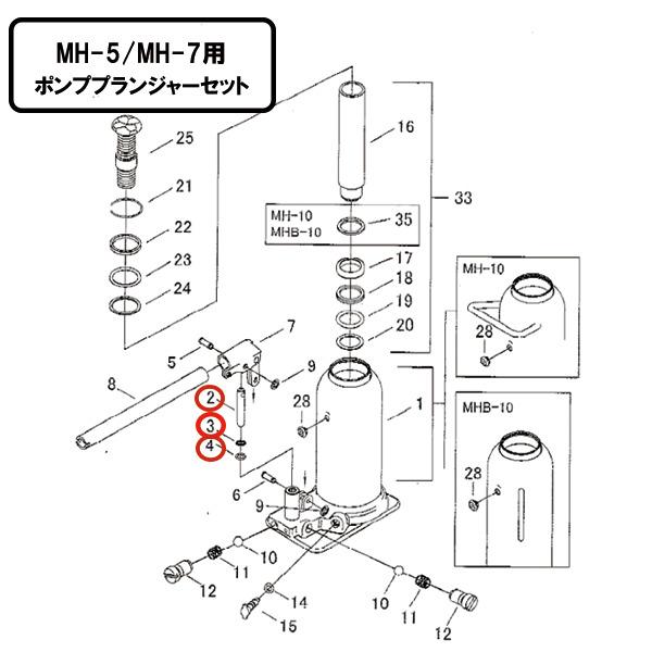 メーカー直送品] MASADA MH-5用 オイルジャッキ用 ポンププランジャー