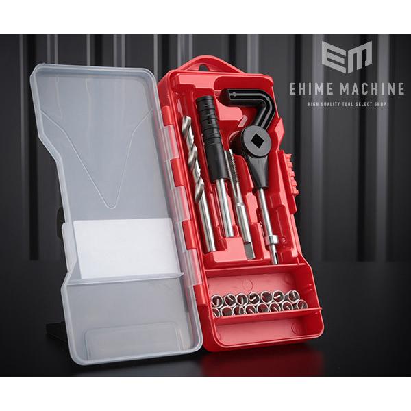 商品特徴●下穴ドリル付なのでこのキットだけで補修作業が完結できます。●折り取り工具はマグネット付でしっかりキャッチ。●雌ねじの補修・補強・耐久性向上に使用します。仕様サイズ:M8-1.25 リコイル数:15セット内容_付属品下穴用ドリル、挿...