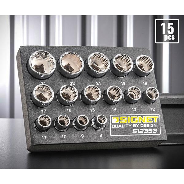SIGNET（シグネット） 3/8DR 15PC ソケットセット12角 DESIGNトレー