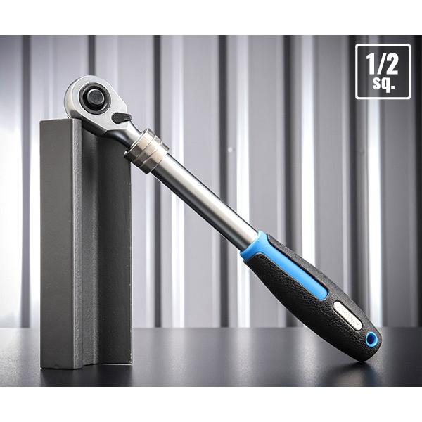 SIGNET（シグネット）13582 は、1/2DR（差込角12.7mm）仕様の伸縮式ラチェットハンドルです。全長260~400mmの間で6段階調整が可能。軽量で高トルクに対応し、狭所から重整備まで幅広い作業に対応します。【特長】・作業シー...