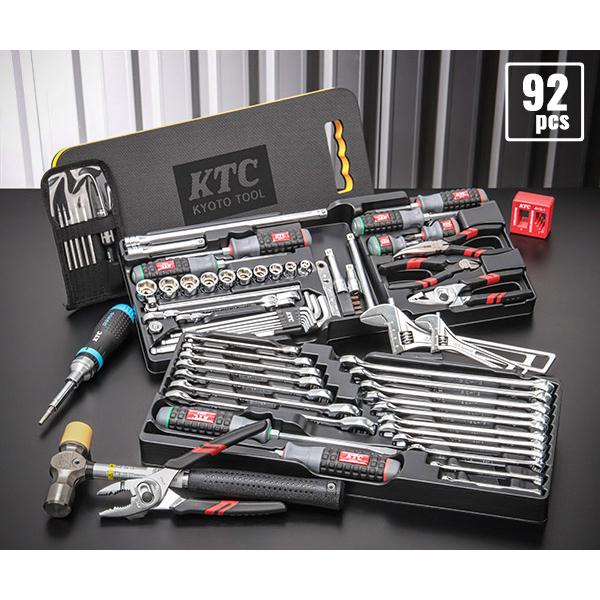 KTC KTC 9.5sq. 工具92点セット 樹脂成型トレイ付 ケース無し 