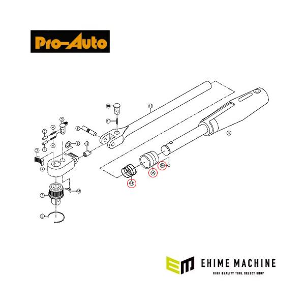 [部品・代引き不可] Pro-Auto ラチェットヘッドリペアキット STR-F3RK3 伸縮部 部品一式 STR-F3用 プロオート