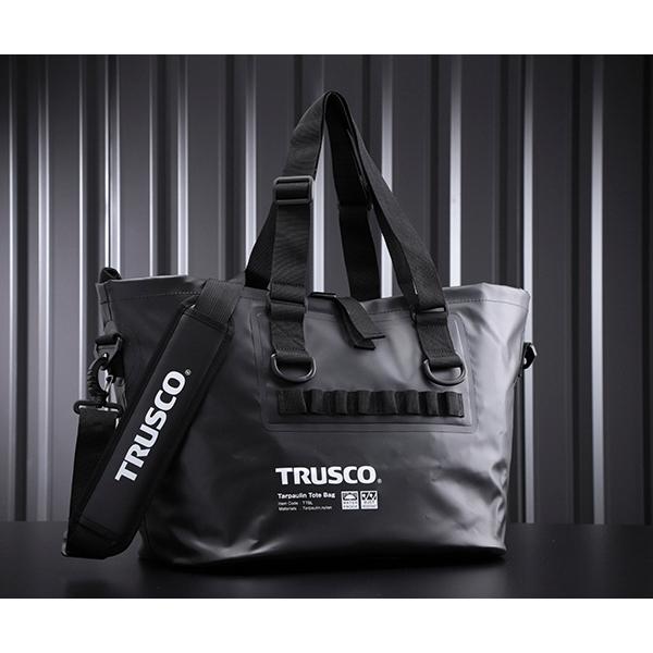 TRUSCO中山 TRUSCO 防水ターポリントートバッグ ブラック Lサイズ TTBL