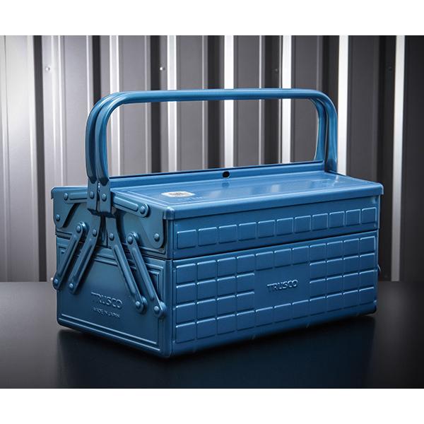 TRUSCO中山 TRUSCO 2段式工具箱 352X220X289 ブルー GL350B トラスコ