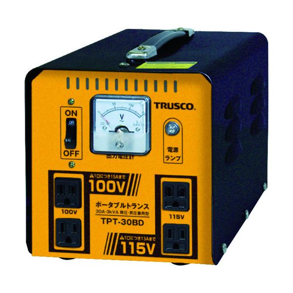 TRUSCO中山 TRUSCO ポータブルトランス 30A 3kVA 降圧・昇圧兼用型