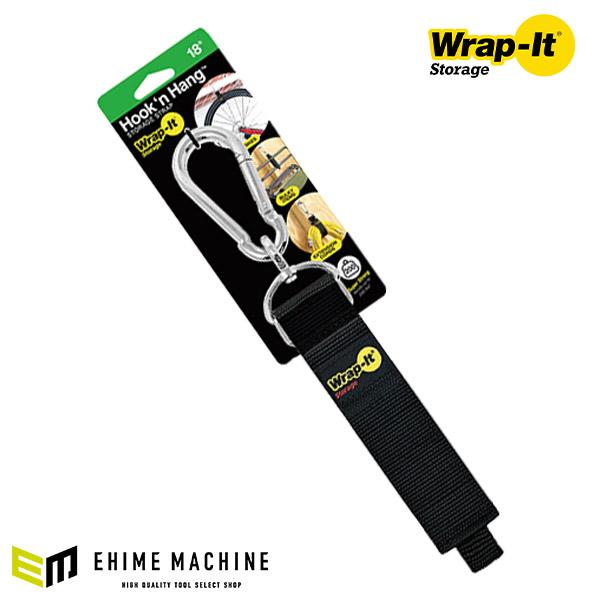 Wrap-It 100-HNH-18BL カラビナ付収納ストラップ 18インチ BK ラップ