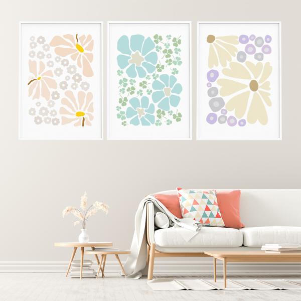 アートポスター 北欧 選べるデザイン パステルカラー フラワーベッド