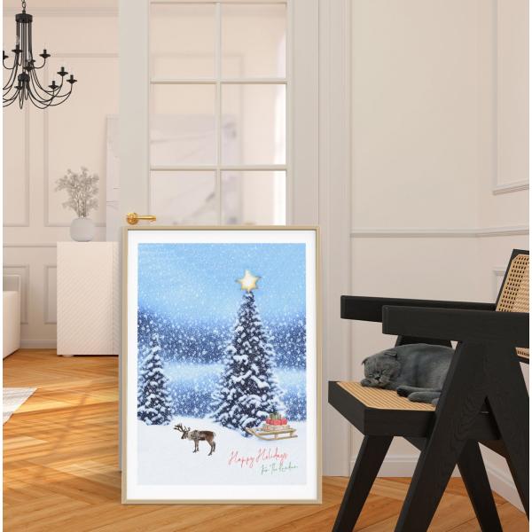 アート 北欧 ポスター おしゃれ A4 A3 B3 A2 B2 A1 トナカイの休日