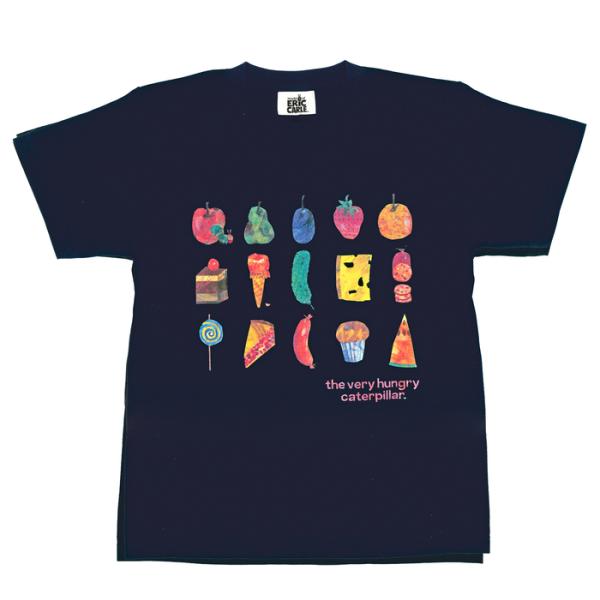 (M  はらぺこあおむし Tシャツ フルーツ＆ジャンク 紺 はらぺこあおむし エリックカール エリックカール Tシャツ グッズ