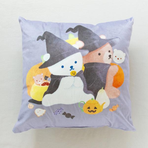 しろくまのいる生活 スクエアクッション ハロウィン仮装 絵本ナビ×serico ハロウィーン serico しろくま かわいい グッズ