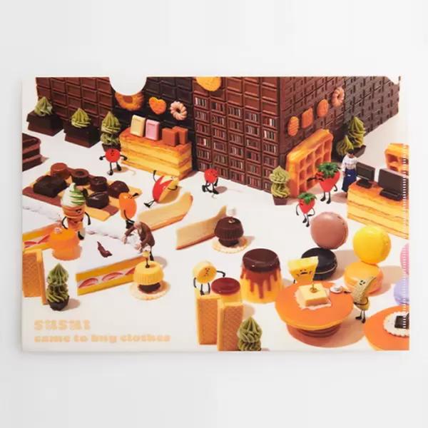 おすしが ふくを かいにきた クリアファイル ケーキ 絵本 田中達也 お寿司 ファイル グッズ