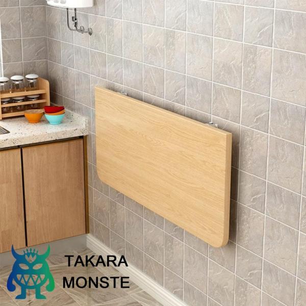 【省スペース】壁掛け式折りたたみテーブルはシンプルでファッショナブルなデザインで、使いやすく、耐荷重性が高く、狭いスペースにもうまく適応できます【丈夫で頑丈】 高品質で環境に優しいゴムの木で作られています。厚みのあるパネルは硬いです。壁掛け...