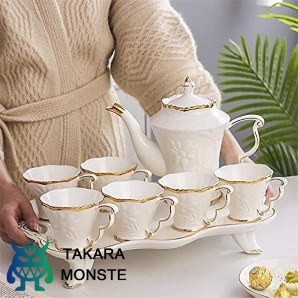 ? 素材：ボーンチャイナ - 従来の陶磁器とは異なり、原材料の総含有量が45%に達すると、ボーンチャイナはボーンチャイナと呼ばれます。 ボーンチャイナは世界中の貴族が愛用する磁器で、高級磁器として認められています。? ご自宅にエレガンスと美...