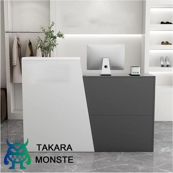 SIZE:100*42*10CMレジカウンター 受付カウンター レジ係カウンター スモールカウンターテーブル 木製受付カウンター（引き出し/収納/キーボードトレイ付き カウンター レセプショ