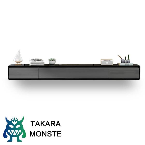 壁掛けテレビキャビネット 無垢材 フローティングTVスタンド おしゃれ 壁掛けTVコンソール テレビボード 木製 テレビ台 多機能収納 省スペース 簡単組立 リビングルーム、寝室、オフィスに最適