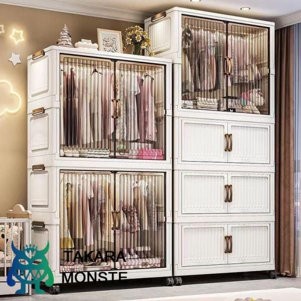 1つの洋服収納キャビネット　サイズ：69*16.5*38.5cm1つの洋服収納キャビネット+1つの折りたたみ式収納キャビネット　サイズ：69*23.5*38.5cm1つの洋服収納キャビネット+2つの折りたたみ式収納キャビネット　サイズ：69...