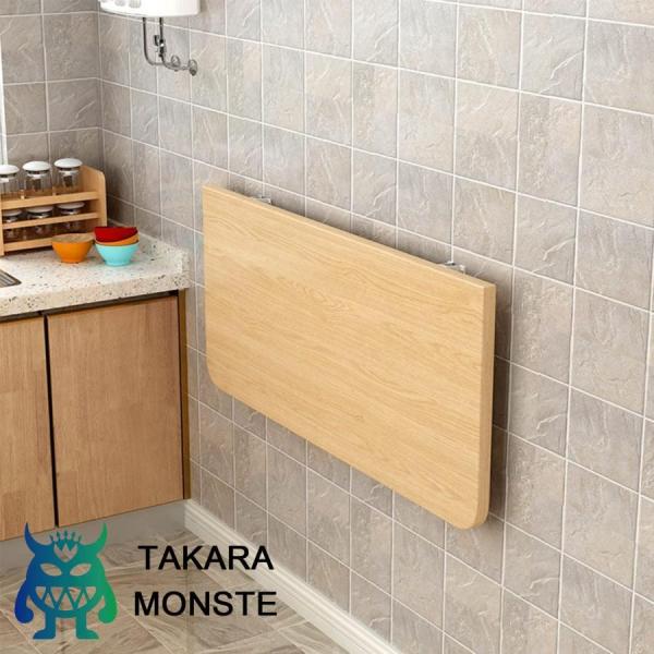 【省スペース】壁掛け式折りたたみテーブルはシンプルでファッショナブルなデザインで、使いやすく、耐荷重性が高く、狭いスペースにもうまく適応できます【丈夫で頑丈】 高品質で環境に優しいゴムの木で作られています。厚みのあるパネルは硬いです。壁掛け...