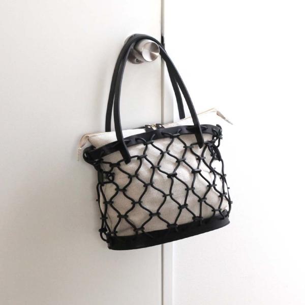 ense アンサ kago tote mini カゴトートミニ　黒　内袋付き Ense(アンサ) kago tote mini / レザー かご トートバッグ ミニ