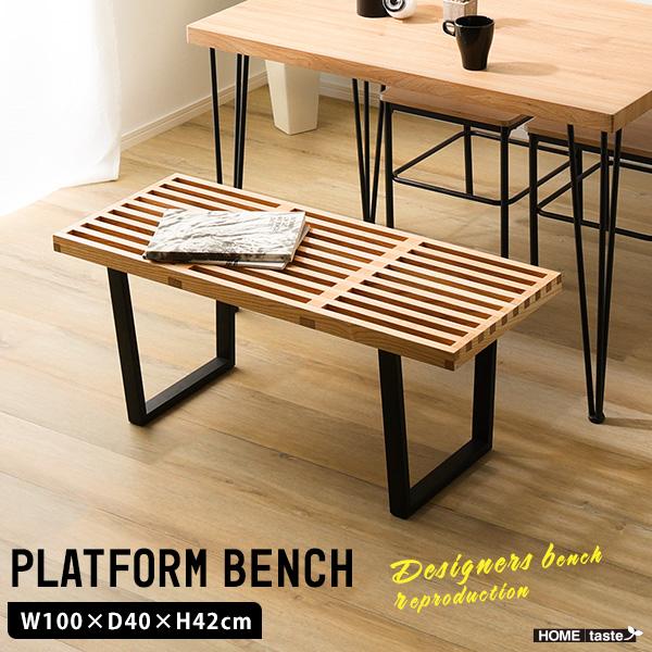 【素材】脚：スチール座面：天然木(アッシュ材)【商品サイズ】(約)W100xD40xH42cm【商品重量】(約)12.3kg【梱包サイズ】(約)104×43×12cm【梱包重量】(約)13.5kg【カラー】1色(NA)【その他】