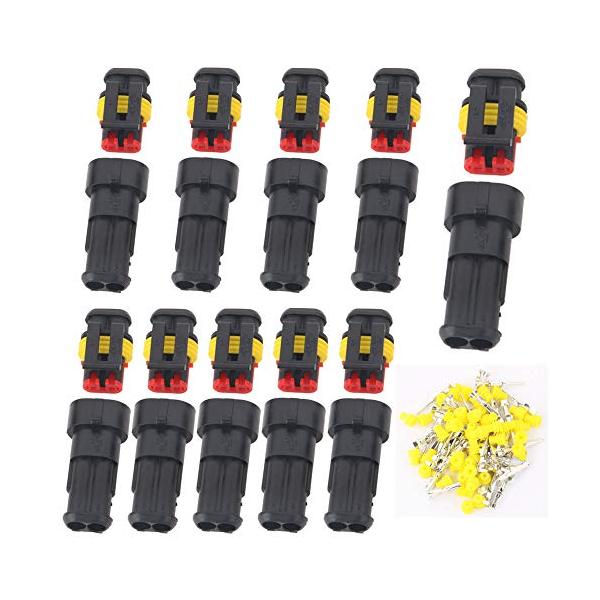 他サイト： GTIWUNG 10キット 2ピン 防水 コネクター カプラー 防水のコネクタセット オス＆メス防水コネクタ 2ピンの防水のコネクタのプラグの商品画像