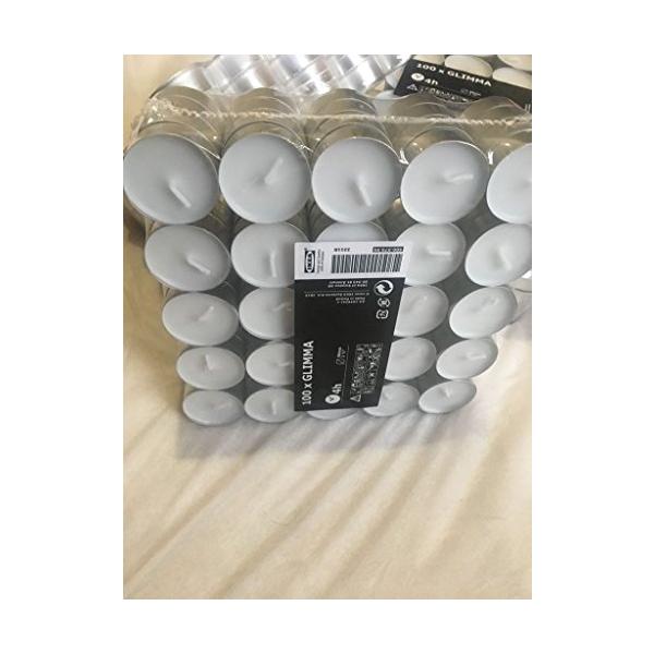 ※併売のため、在庫切れの際はご了承ください。発送委託により倉庫業者がお届けする場合がございます※IKEA glimmaの無香Tealights ,ホワイト, 100錠(300カウントホワイト