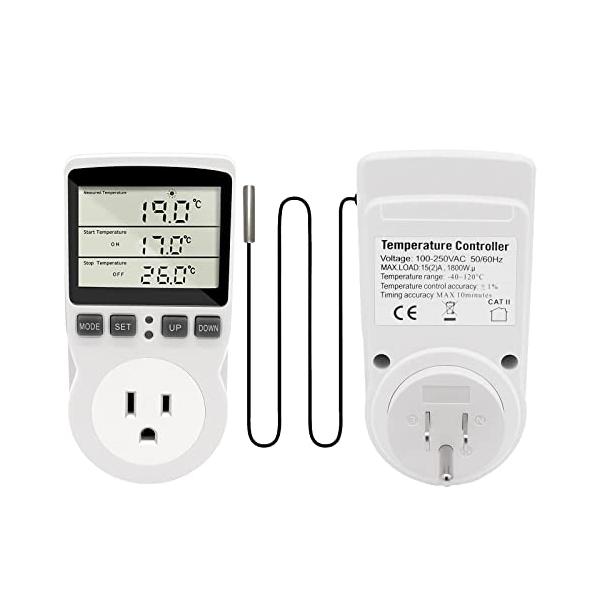 ※併売のため、在庫切れの際はご了承ください。発送委託により倉庫業者がお届けする場合がございます※1.マルチ互換性：このデジタル温度コントローラータイマージャックは、温度と時間をインテリジェントに制御します。温室、水族館、カーボンクリスタルヒ...